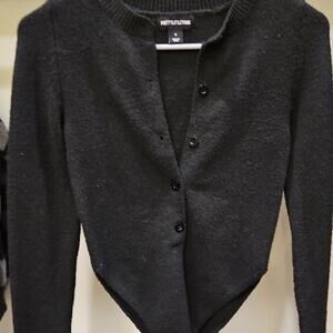 PrettyLittleThing Black Cardigan Bodysuit